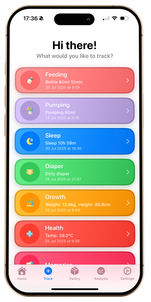 Tiny Tot Tracker App Preview